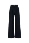 Loulou Studio Midnight Blue Denim Attu Wide-leg Jeans In Rawwash