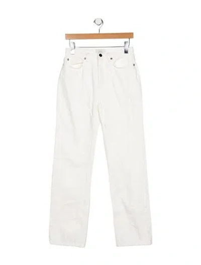 Pre-owned Loulou Studio Mid-rise Straight Leg Jeans In Blue