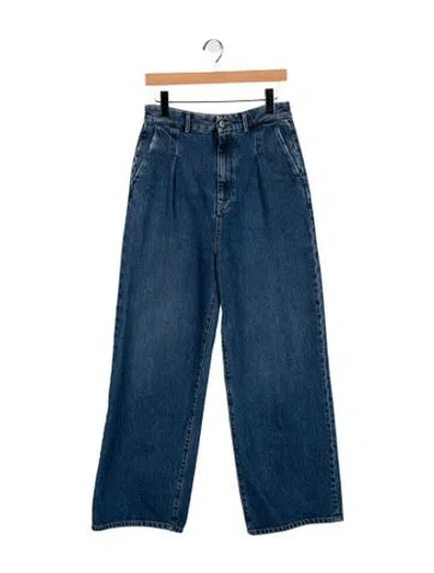 Pre-owned Loulou Studio Mid-rise Straight Leg Jeans In Blue