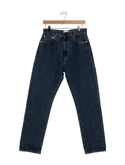 Pre-owned Loulou Studio Mid-rise Straight Leg Jeans In Blue
