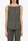 Loulou Studio Mihant Sleeveless Viscose Blend Top In Gray