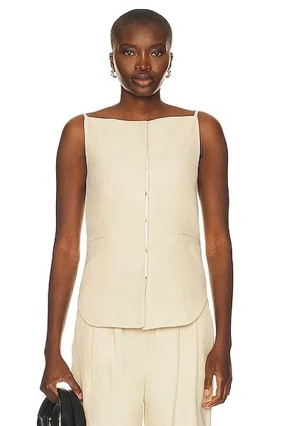 Loulou Studio Mihant Sleeveless Top In Sand