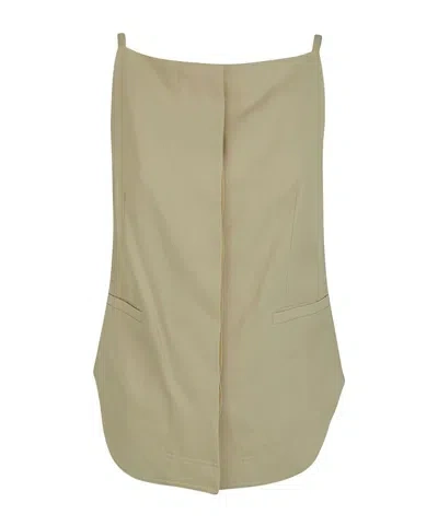 LOULOU STUDIO MIHANT SQUARE-NECK TWILL TOP