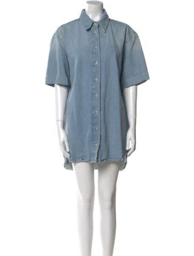 Pre-owned Loulou Studio Mini Dress In Blue