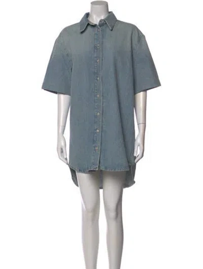 Pre-owned Loulou Studio Mini Dress In Blue