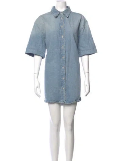 Pre-owned Loulou Studio Mini Dress In Blue