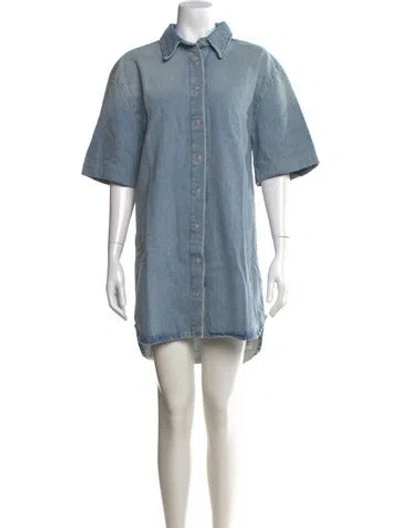 Pre-owned Loulou Studio Mini Dress In Blue