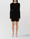 Loulou Studio Mini Dress In Silk Blend With Ribbed Texture In Black