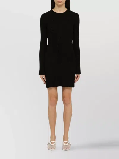 LOULOU STUDIO MINI DRESS IN SILK BLEND WITH RIBBED TEXTURE
