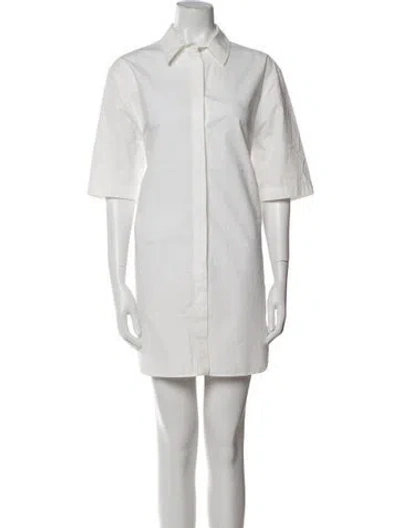 Pre-owned Loulou Studio Mini Dress In White