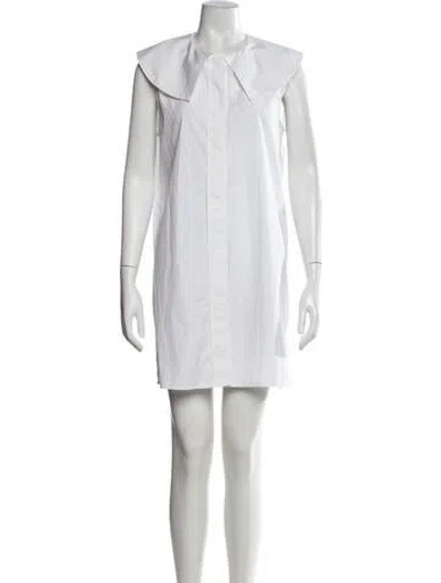 Pre-owned Loulou Studio Mini Dress In White