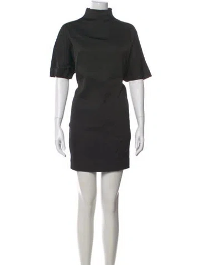 Pre-owned Loulou Studio Mock Neck Mini Dress In Gray