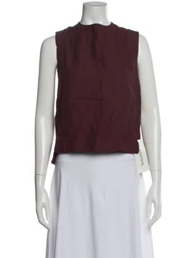 Pre-owned Loulou Studio Mock Neck Sleeveless Top In Burgundy