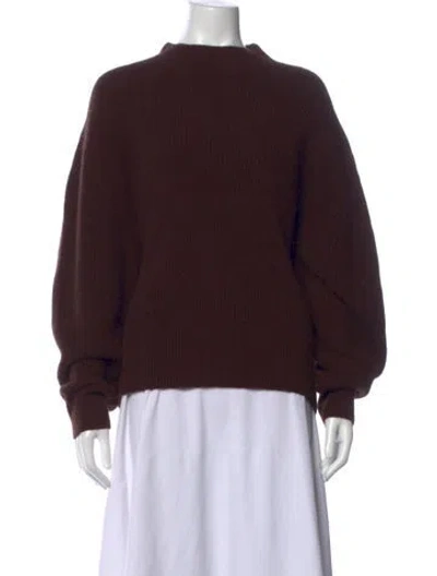 Pre-owned Loulou Studio Mock Neck Sweater In Brown