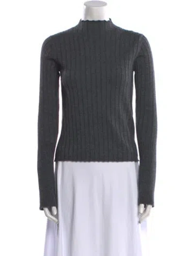 Pre-owned Loulou Studio Mock Neck Sweater In Gray