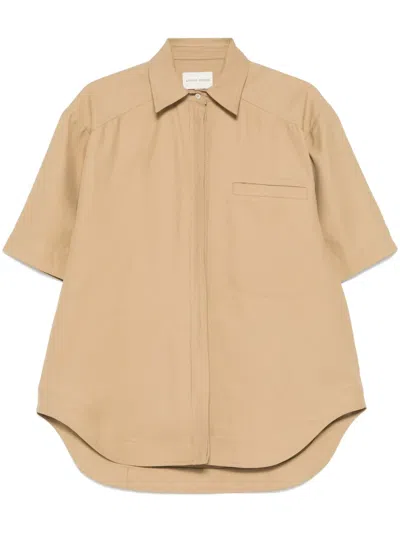 Loulou Studio Moheli Short Sleeve Shirt In Beige
