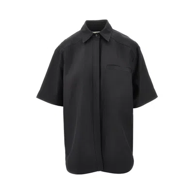Loulou Studio 'moheli' Viscose And Linen Shirt In Black