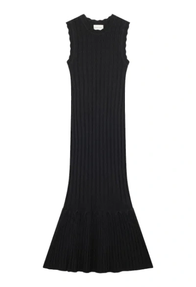 Loulou Studio Molino Long Dress Woman Black In Knit