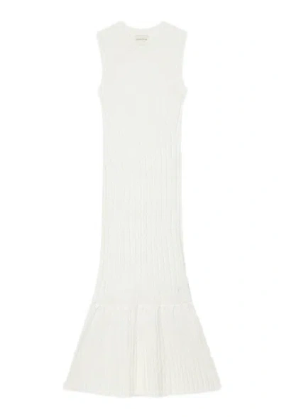 Loulou Studio Molino Long Dress Woman Ivory In Knit In White