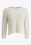 Loulou Studio Mora Cashmere Cropped Sweater In White