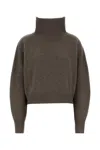 Loulou Studio Loulou Loulou De Saison Luke Wool-cashmere Stand Collar Sweater In Brown