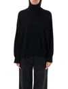 Loulou Studio Kris Wool Blend Turtleneck Sweater In Black