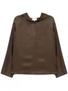 Loulou Studio Nuka Hooded Blouse Clothing In Brown