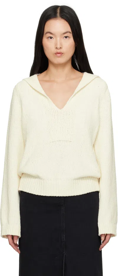 Loulou Studio Off-white Bahia Sweater In Rice Ivory