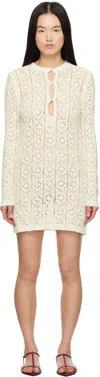 Loulou Studio Evan Lace Stitch Mini Dress In White