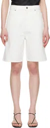Loulou Studio Jeans-shorts Mit Geradem Bein In Ivory