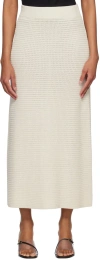 Loulou Studio Dera Ribbed Pointelle-knit Midi Skirt In Ivory