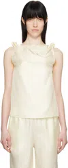 Loulou Studio Remy Sleeveless Draped Silk Top In White