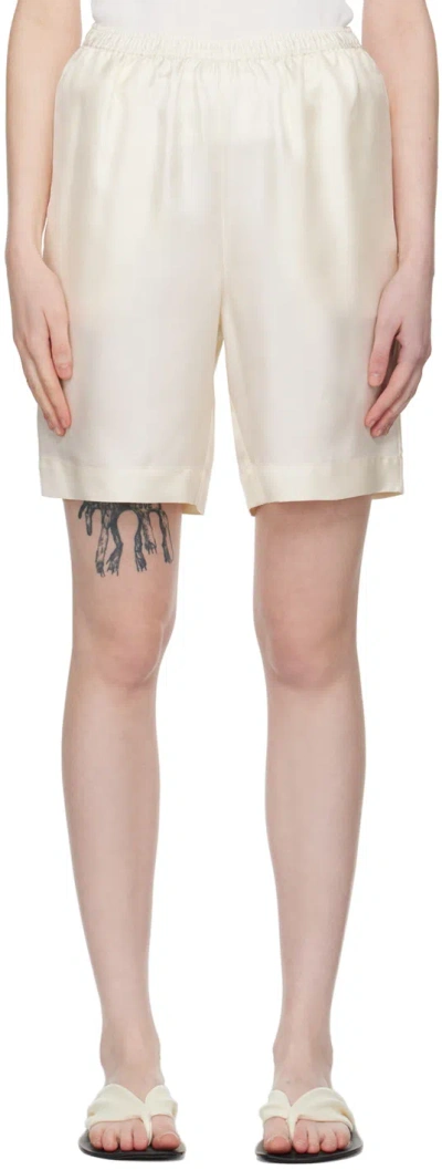 Loulou Studio Zinia Silk Shorts In White