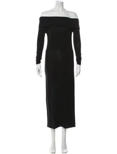 Pre-owned Loulou Studio Off-the-shoulder Long Dress In Black