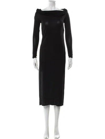 Pre-owned Loulou Studio Off-the-shoulder Midi Length Dress In Black
