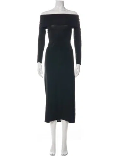 Pre-owned Loulou Studio Off-the-shoulder Midi Length Dress In Black