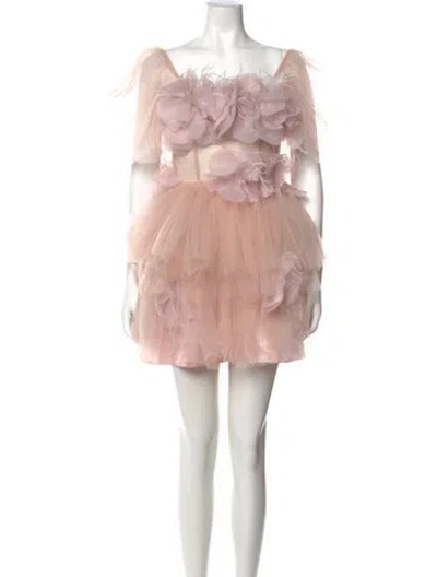 Pre-owned Loulou Studio Off-the-shoulder Mini Dress In Pink