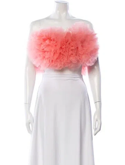 Pre-owned Loulou Studio Off-the-shoulder Sleeveless Crop Top In Pink