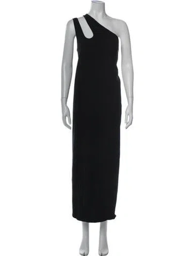 Pre-owned Loulou Studio One-shoulder Long Dress In Black