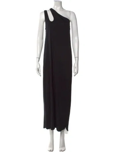 Pre-owned Loulou Studio One-shoulder Long Dress In Black