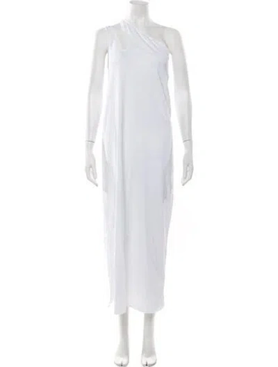Pre-owned Loulou Studio One-shoulder Long Dress In White