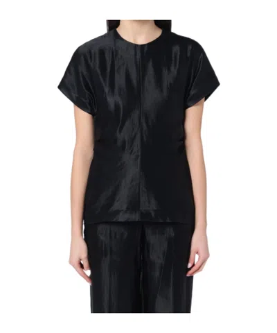 Loulou Studio Open-necked Black Shirt