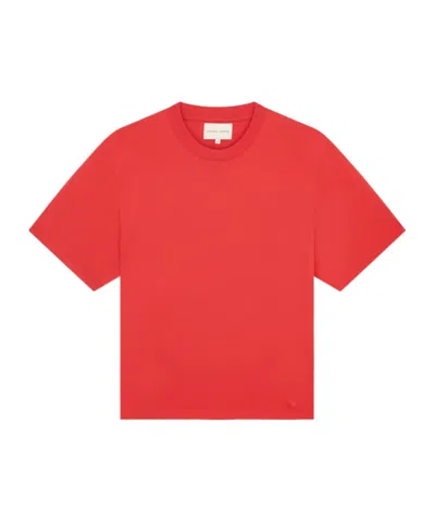 Loulou Studio Open-necked Black Shirt In Red