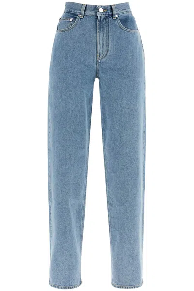 LOULOU STUDIO LOULOU STUDIO ORGANIC DENIM WIDE LEG HIGH WAIST LIGHT BLUE WASHED PANTS