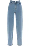 Loulou Studio Organic Denim Wide Leg High Waist Light Blue Washed Pants