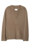 Loulou Studio Plunging V-neck Cashmere Oversized Sweater In Wood
