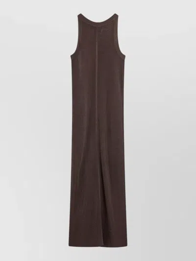 Loulou Studio Pablo Knitted Maxi Sleeveless Dress In Brown