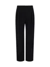 Loulou Studio Wool Trousers Belt Loops In Black