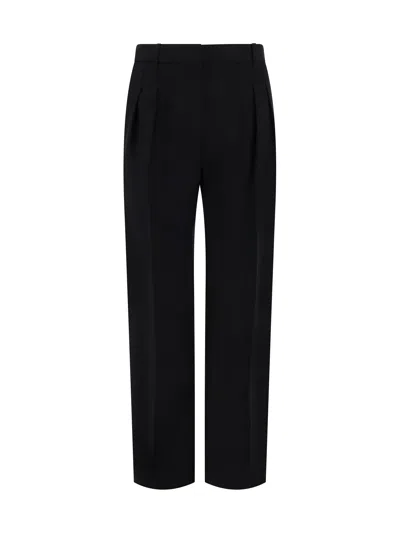 Loulou Studio Wool Trousers Belt Loops In Black