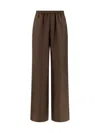 Loulou Studio Relaxed Fit Wide Leg Silk Trousers In Brown